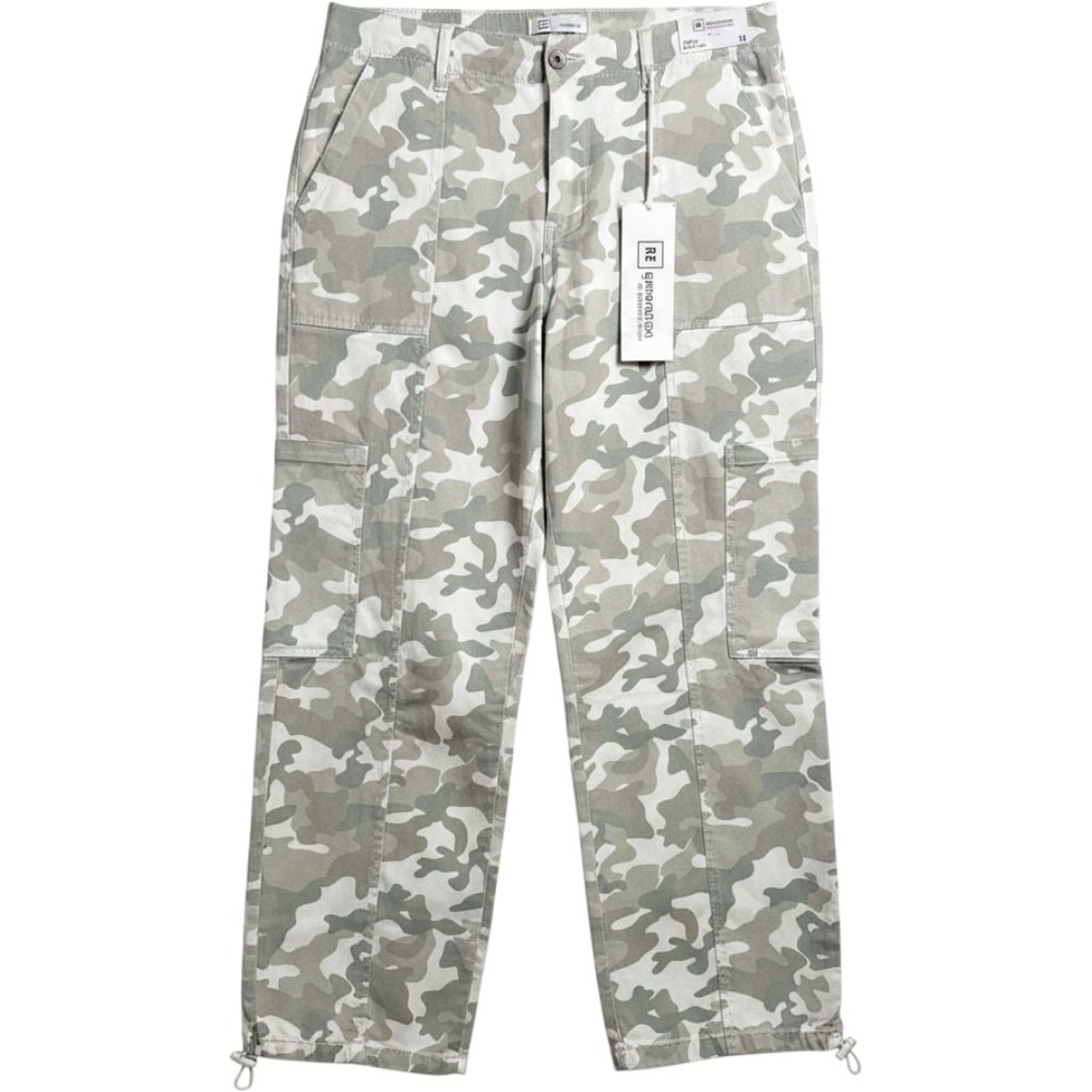 RE generation by Celebrity Pink Camo Wide Leg Cargo Pants Green White Size M NWT